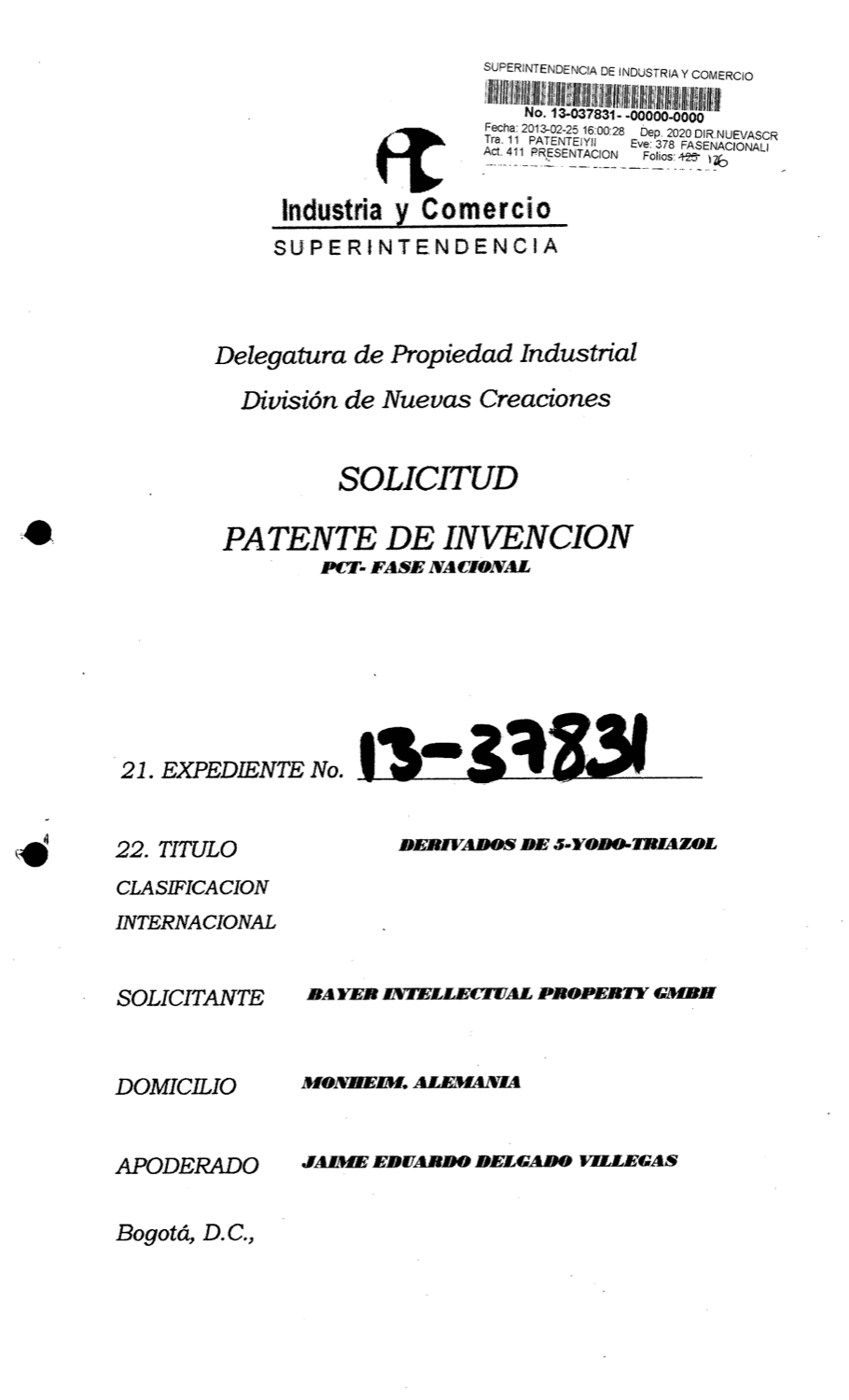DERIVADOS DE 5-YODO-TRIAZOL