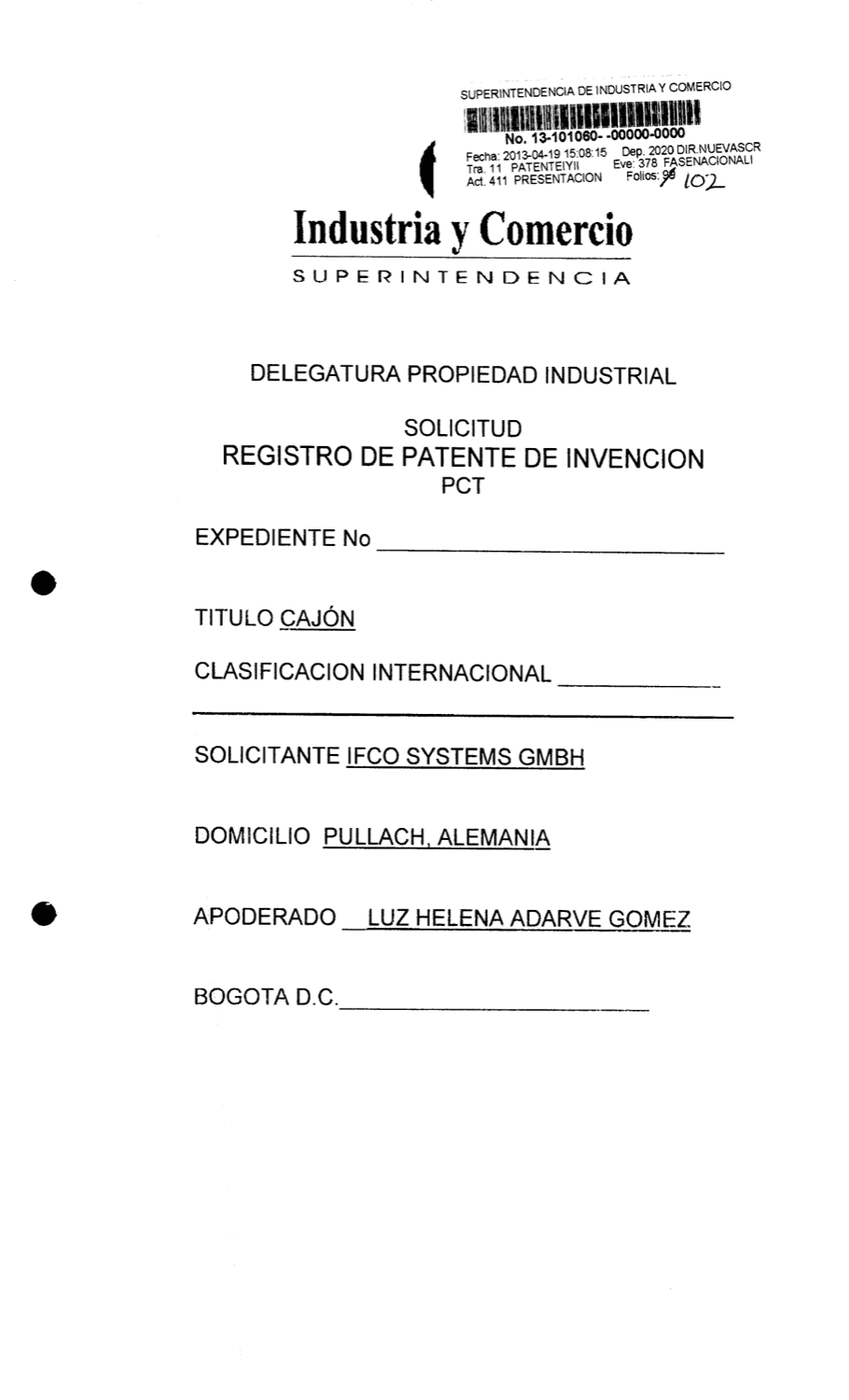 CAJÓN QUE COMPRENDE REFUERZOS EN LAS PAREDES LATERALES