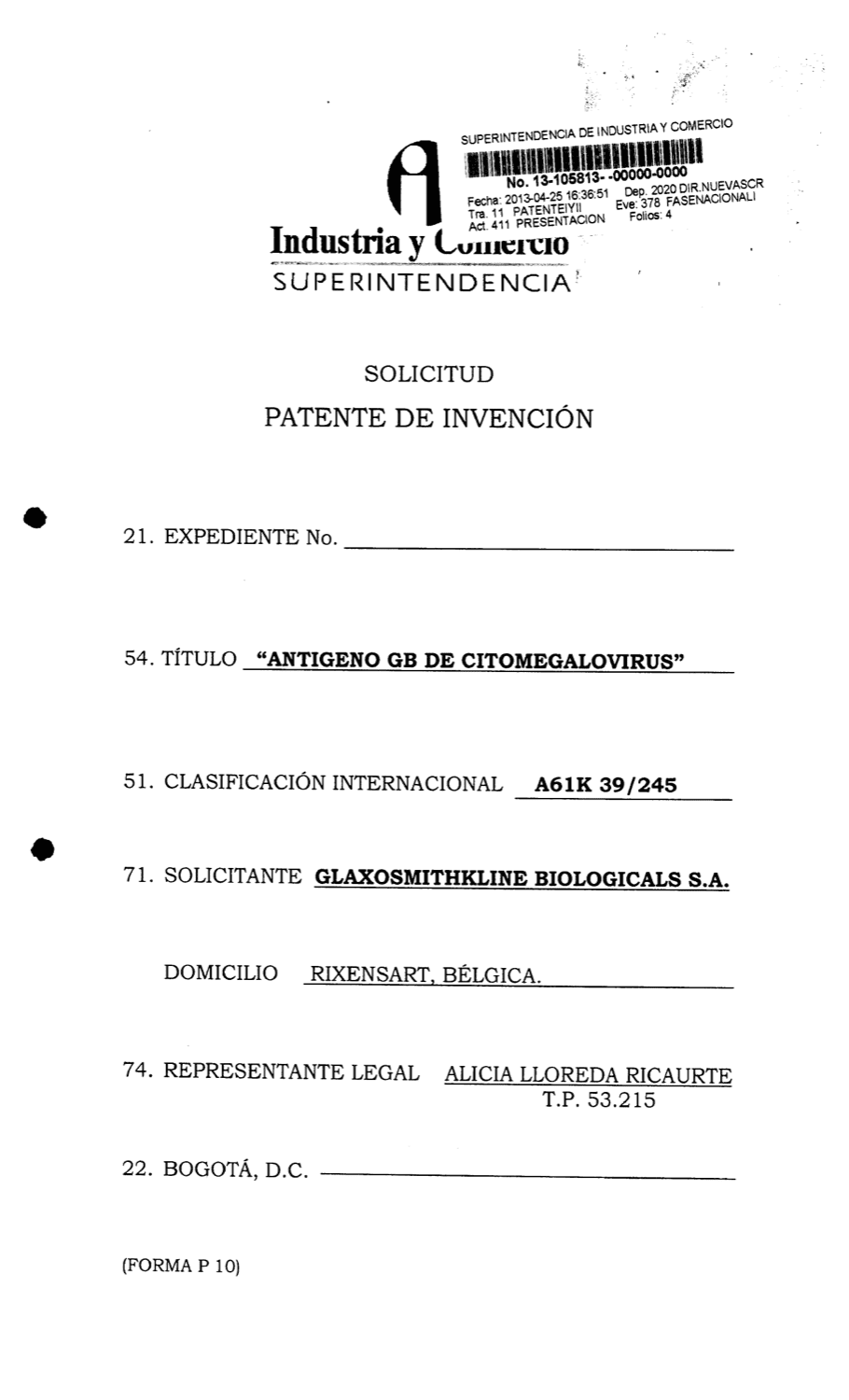 ANTIGENO GB CITOMEGALOVIRUS