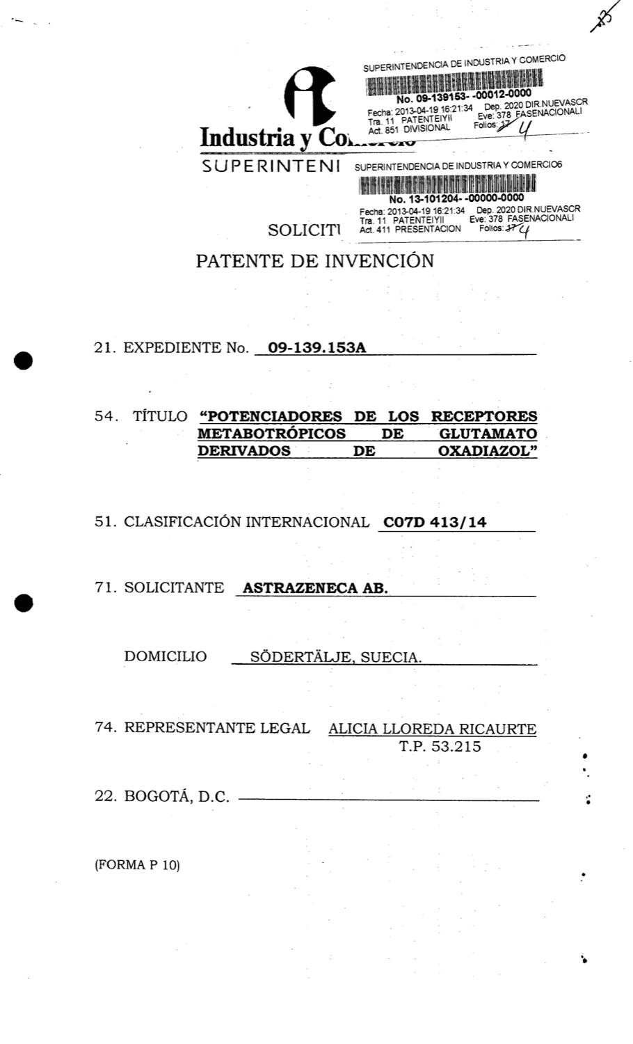 7-METIL-5-(3-PIPERAZIN-1-IL-METIL-[1,2,4]OXADIAZOL-5-IL)-2-(4TRIFLUOROMETOXIBENCIL)-2,3DIHIDROISOINDOL-1-ONA, SUS SALES Y COMPOSICIONES