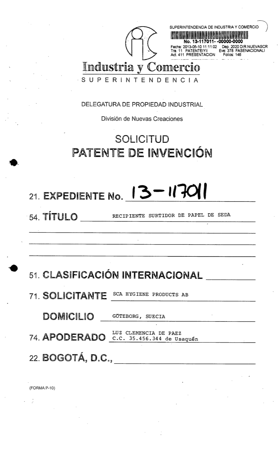 RECIPIENTE SURTIDOR DE PAPEL DE SEDA