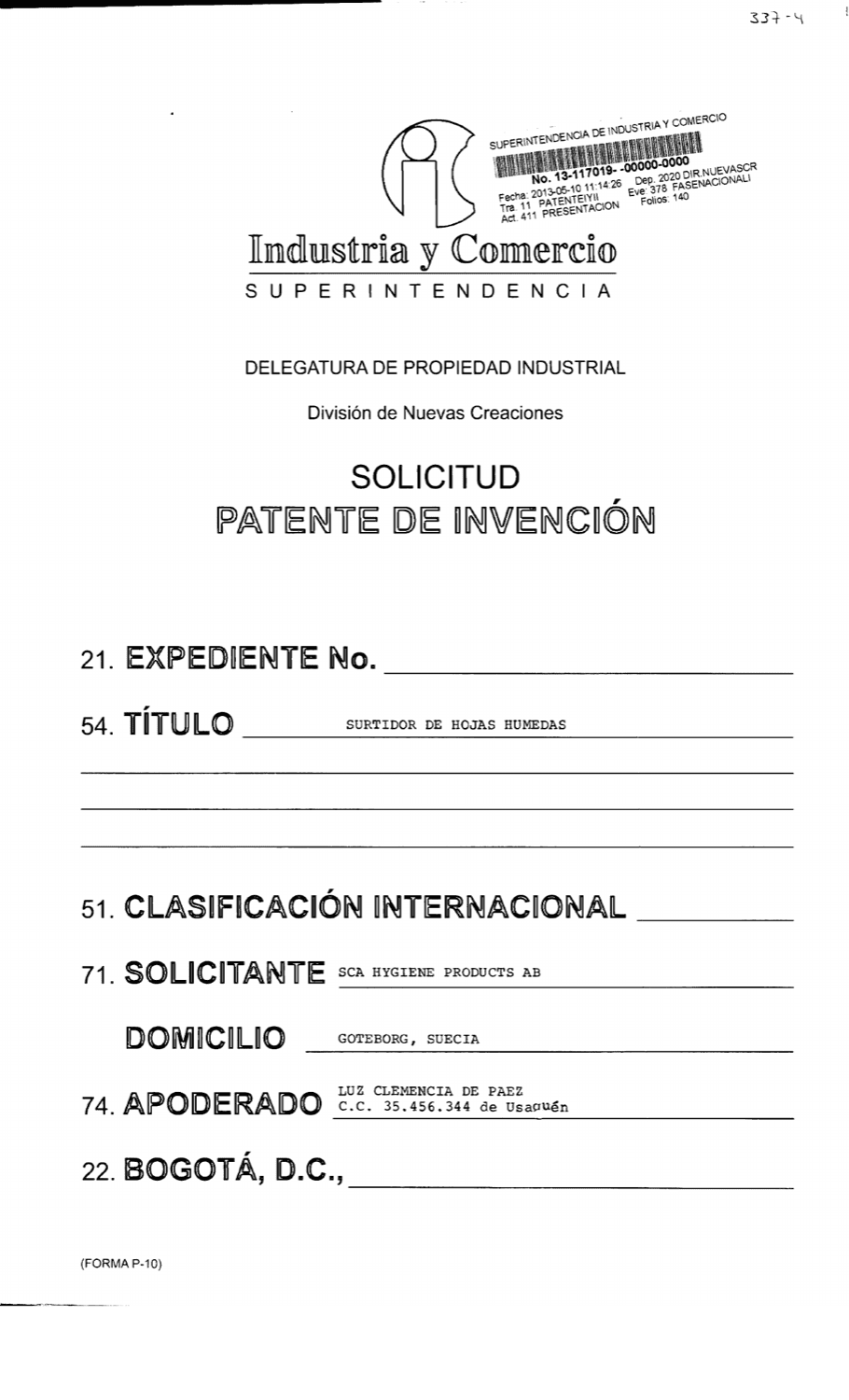 SURTIDOR DE HOJAS HÚMEDAS