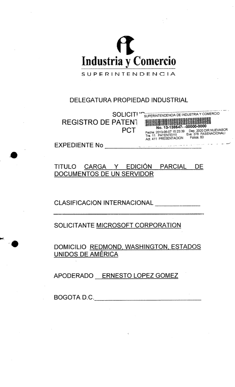 CARGA Y EDICIÓN PARCIAL DE DOCUMENTOS DE UN SERVIDOR