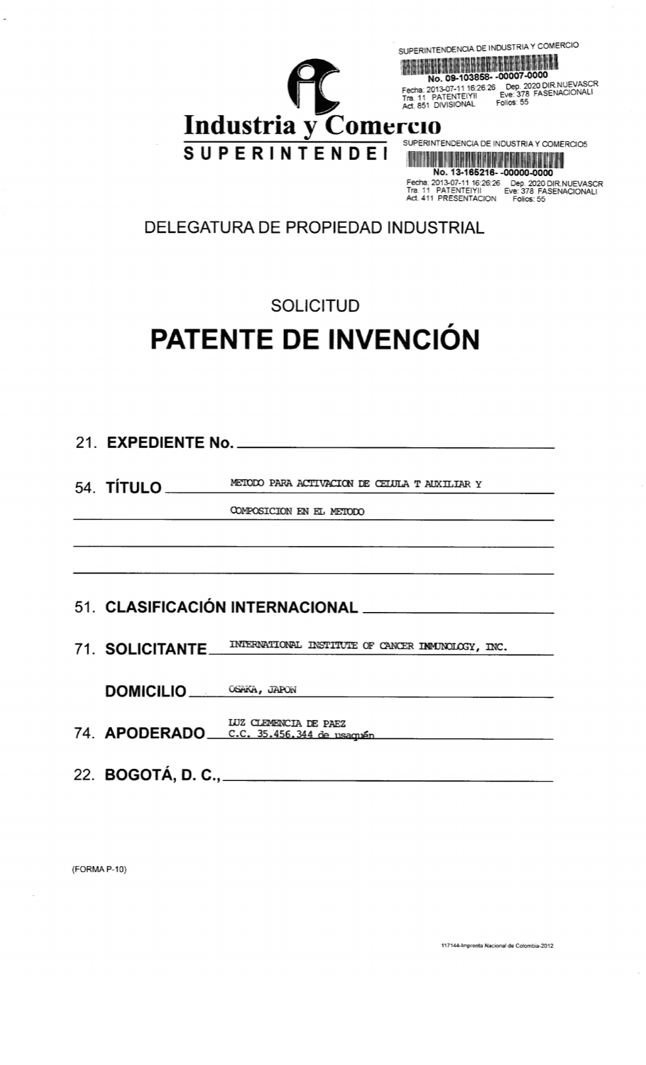 METODO PARA LA ACTIVACION DE CELULA T AUXILIAR Y COMPOSICION PARA USARSE EN EL METODO