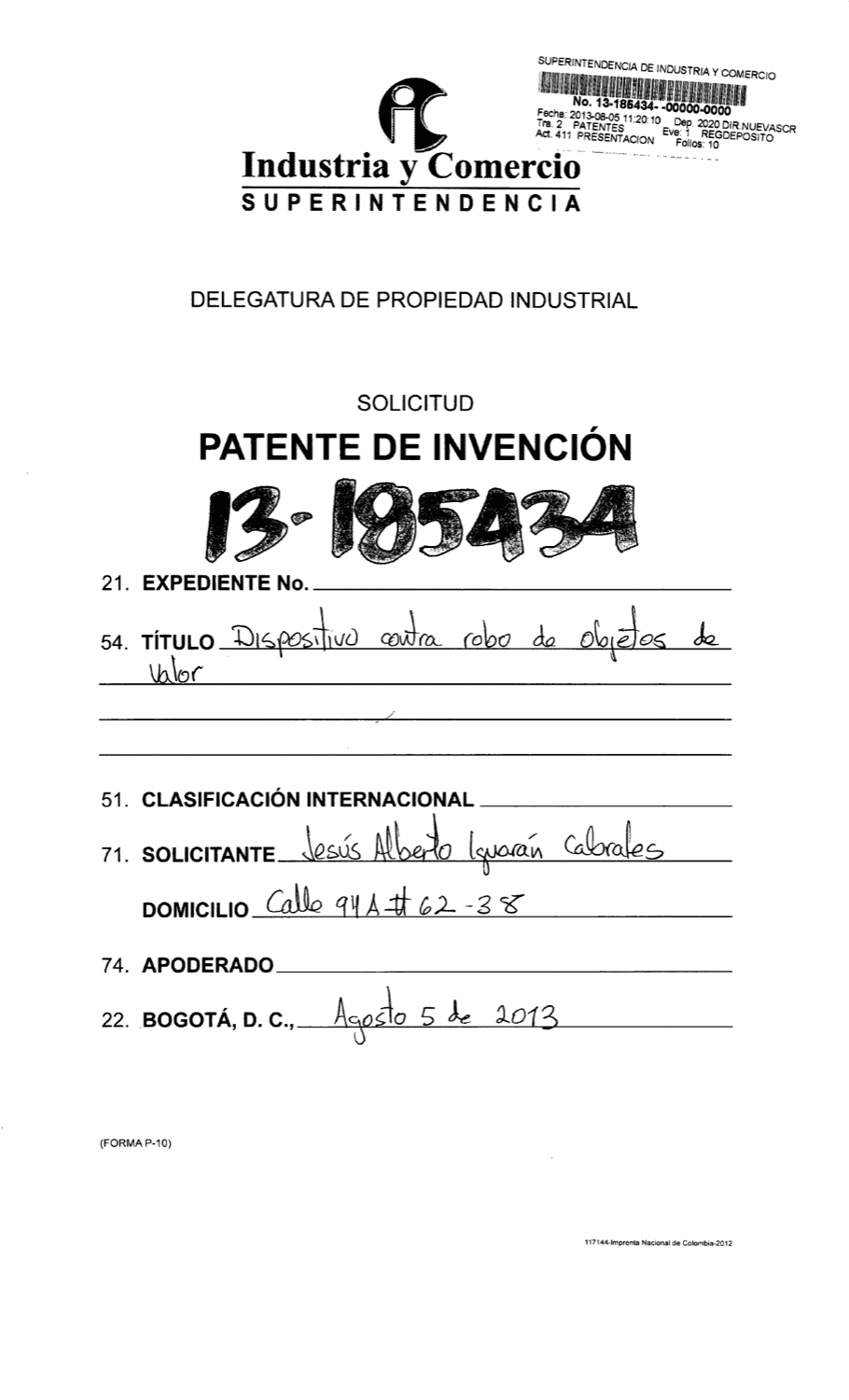 DISPOSITIVO CONTRA ROBO DE OBJETOS DE VALOR