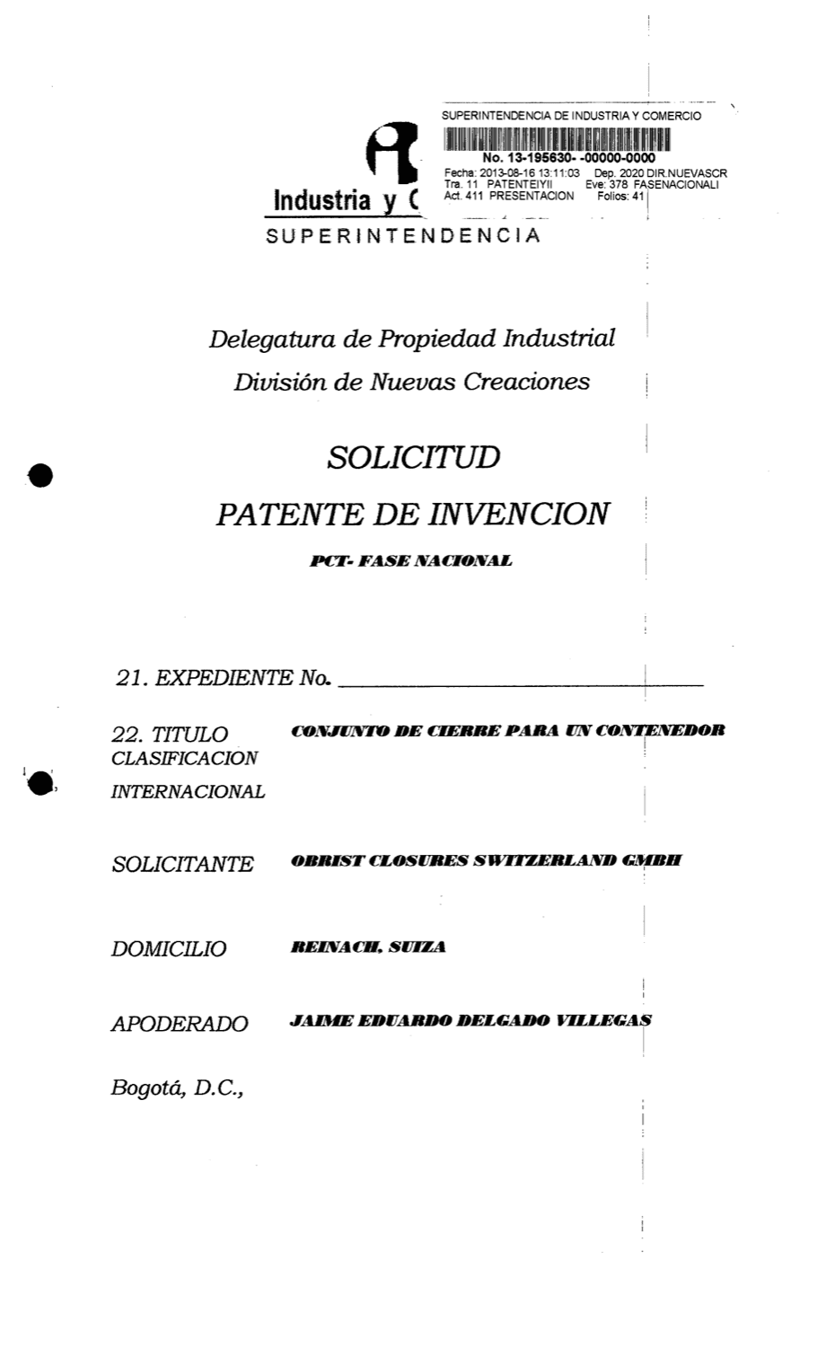 CONJUNTO DE CIERRE PARA UN CONTENEDOR