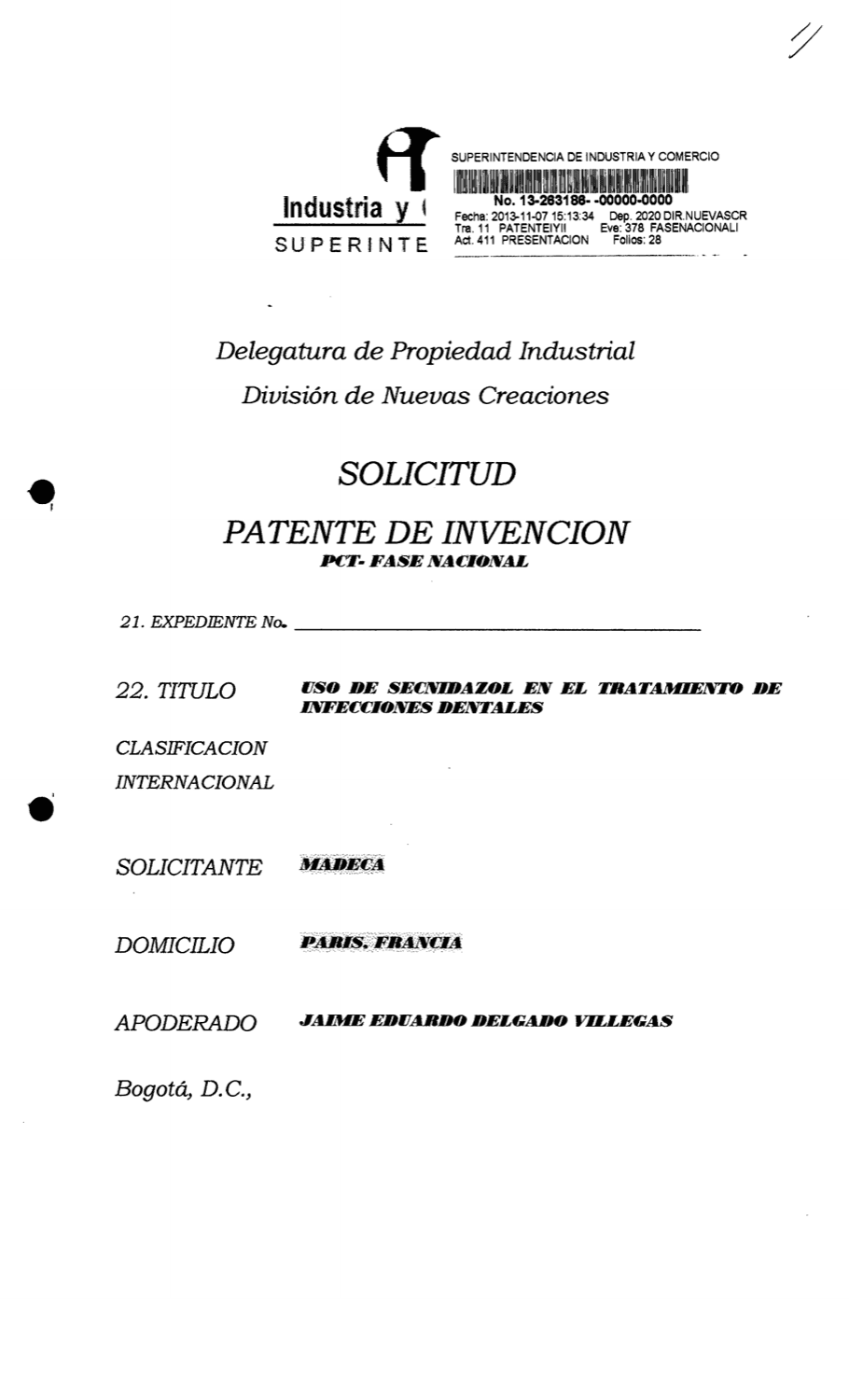 COMPOSICIÓN DE SECNIDAZOL Y AZITROMICINA