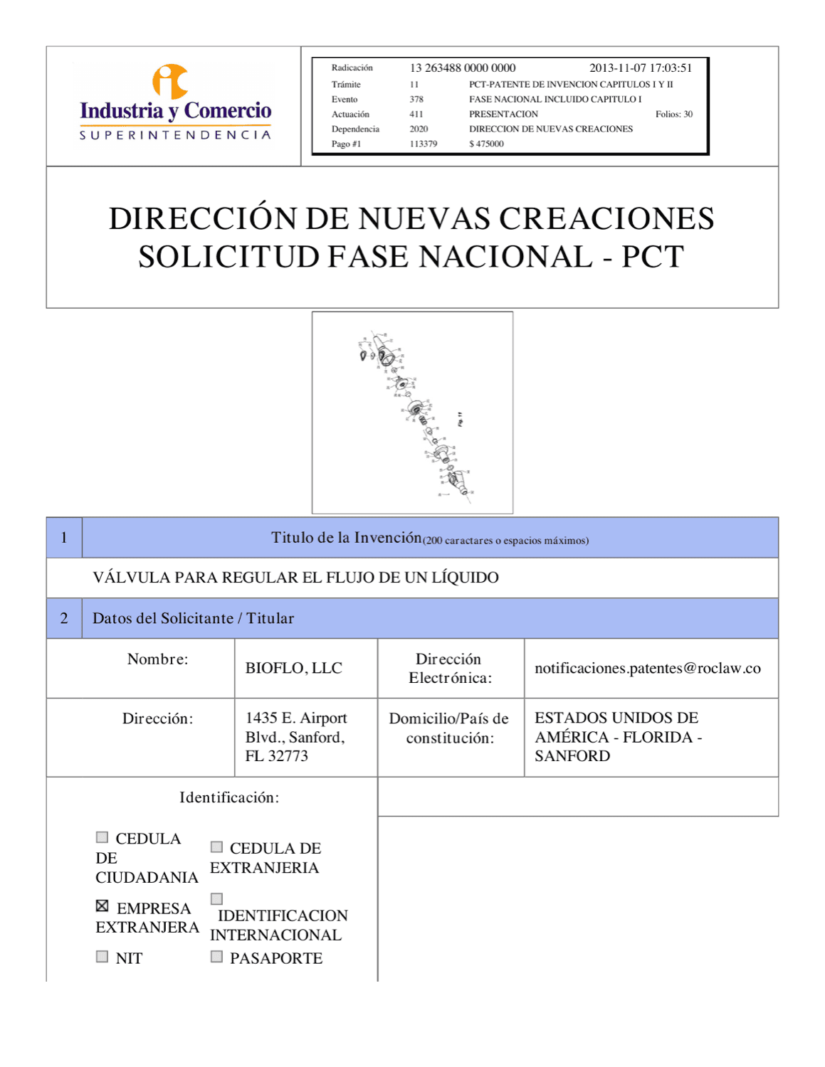 VÁLVULA PARA REGULAR EL FLUJO DE UN LÍQUIDO