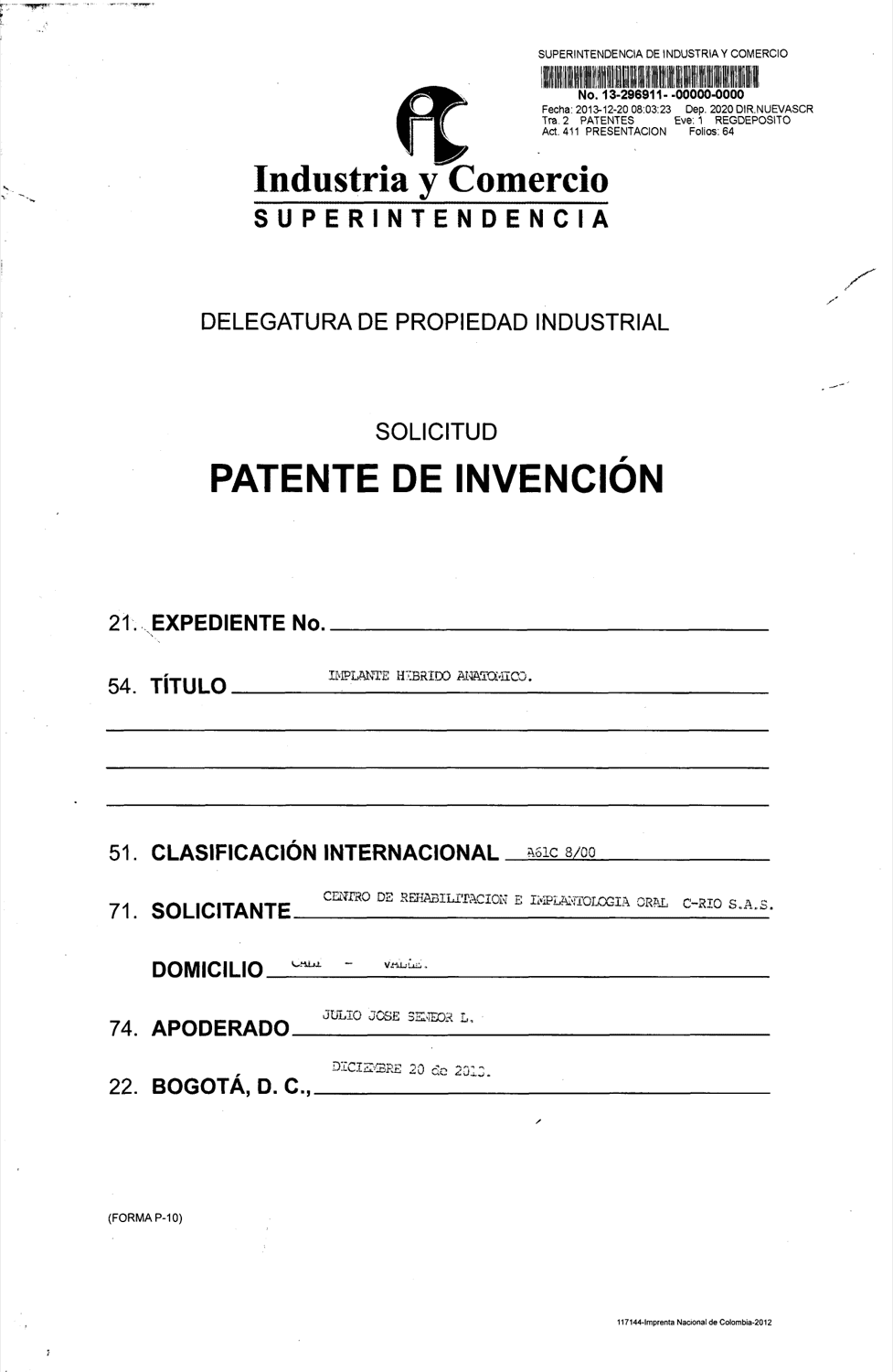 IMPLANTE HÍBRIDO ANATÓMICO