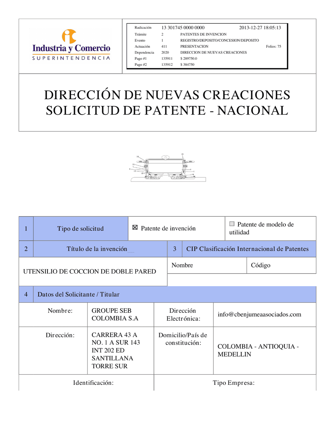 UTENSILIO DE COCCION DE DOBLE PARED