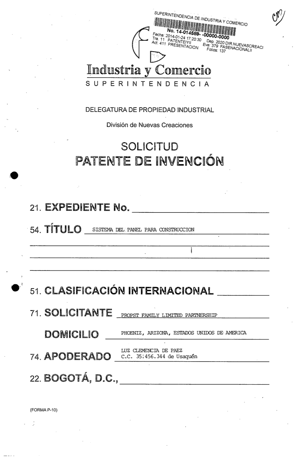 SISTEMA DEL PANEL PARA CONSTRUCCIÓN
