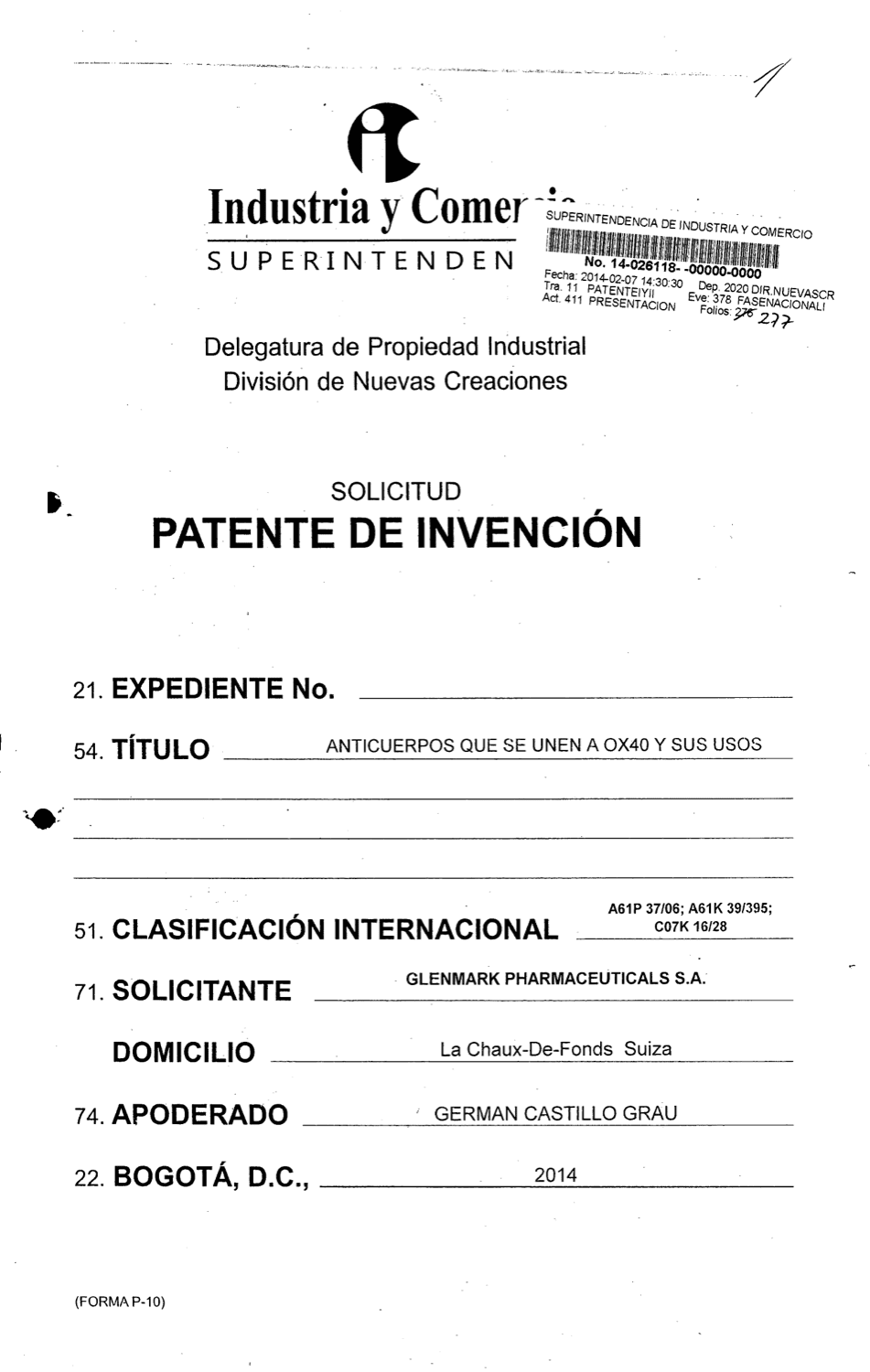 ANTICUERPO QUE SE UNE A OX40