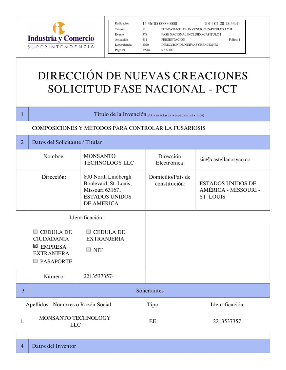 COMPOSICIONES Y METODOS PARA CONTROLAR LA FUSARIOSIS