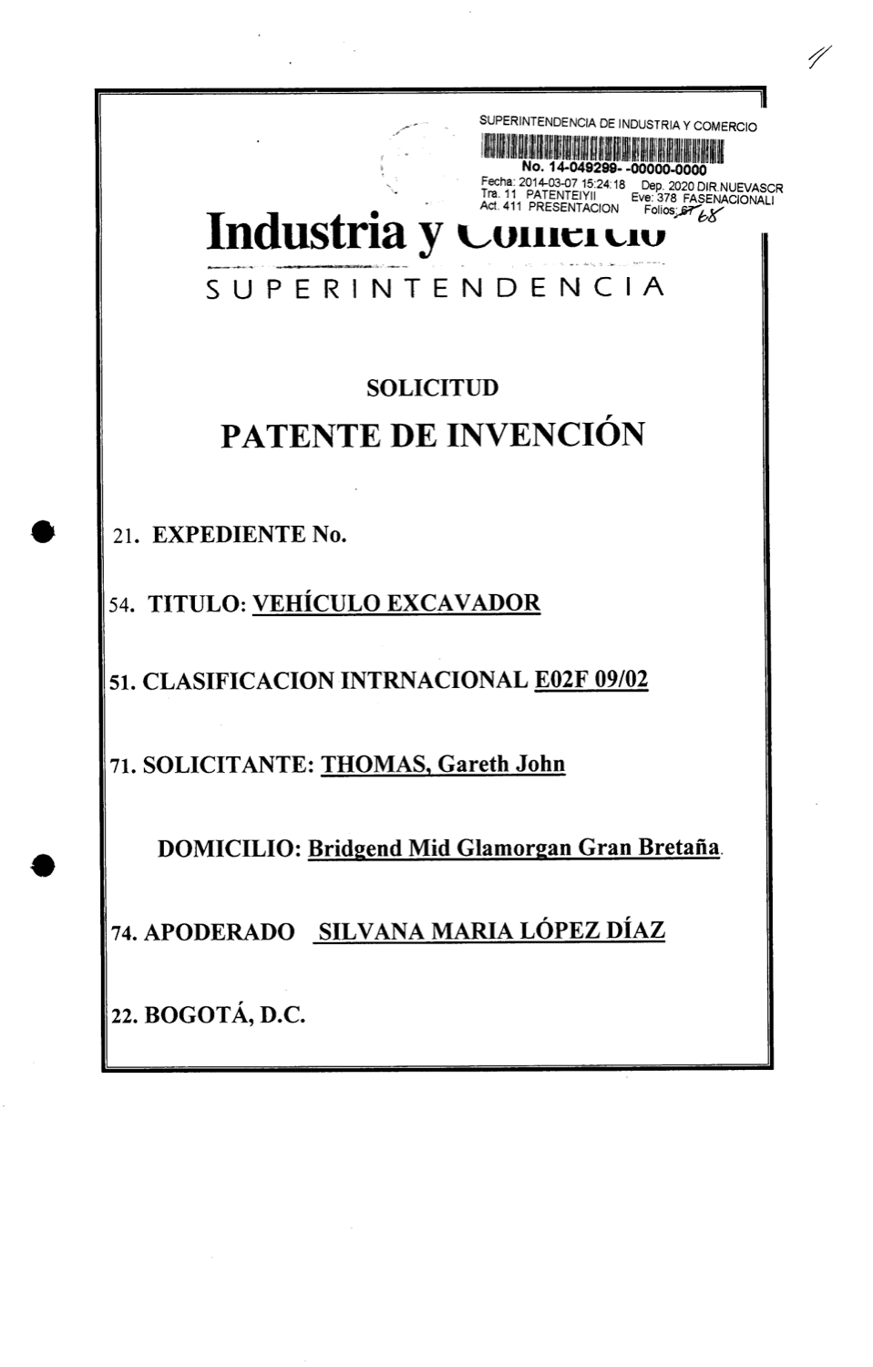 VEHÍCULO EXCAVADOR