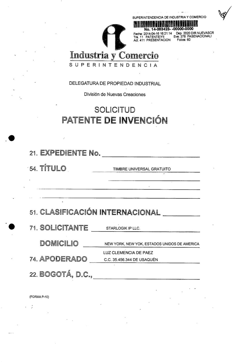 TIMBRE UNIVERSAL GRATUITO