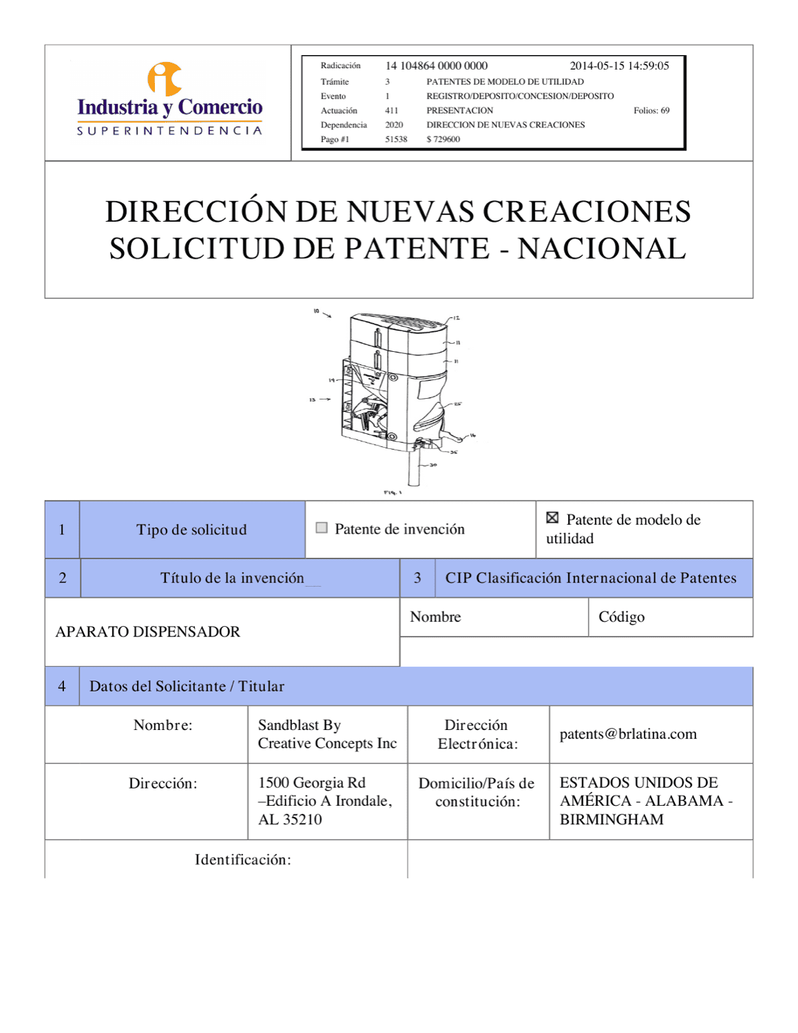 APARATO DISPENSADOR