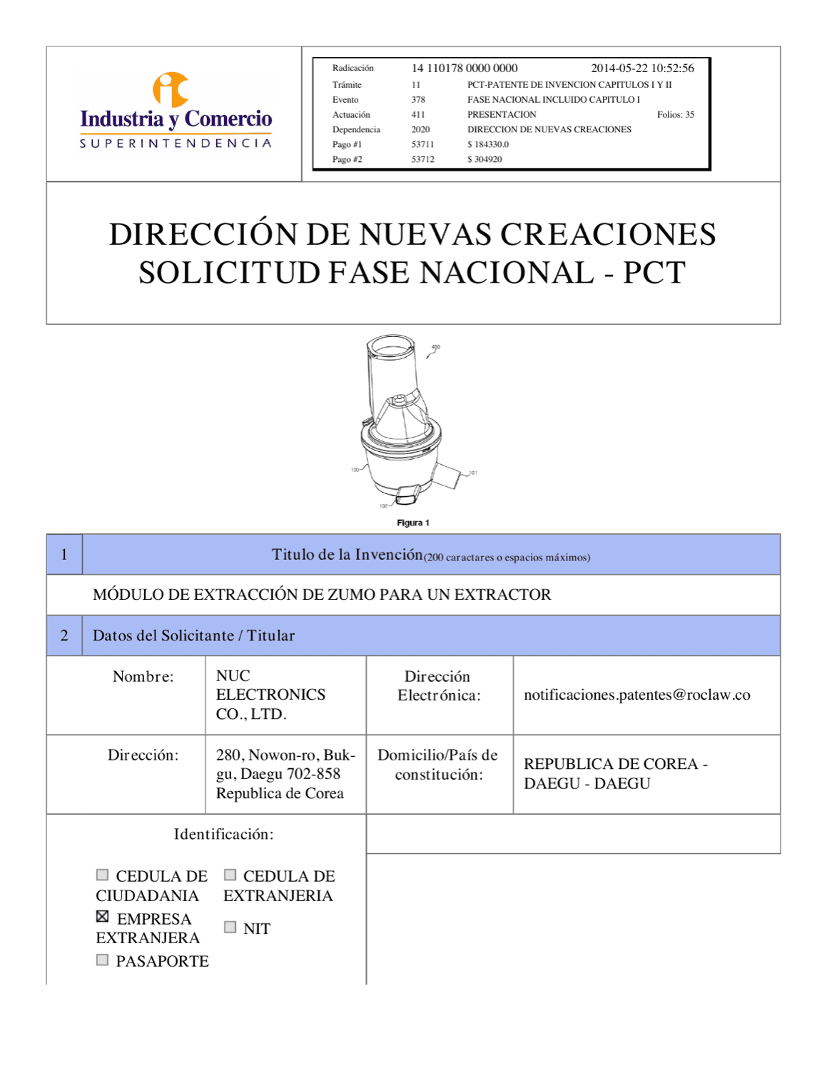 MÓDULO DE EXTRACCIÓN DE ZUMO PARA UN EXTRACTOR