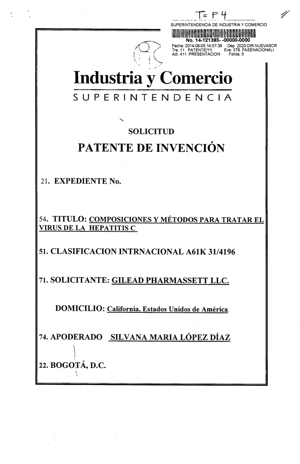 COMPOSICIONES DE SOFOSBUVIR PARA EL VIRUS DE LA HEPATITIS C