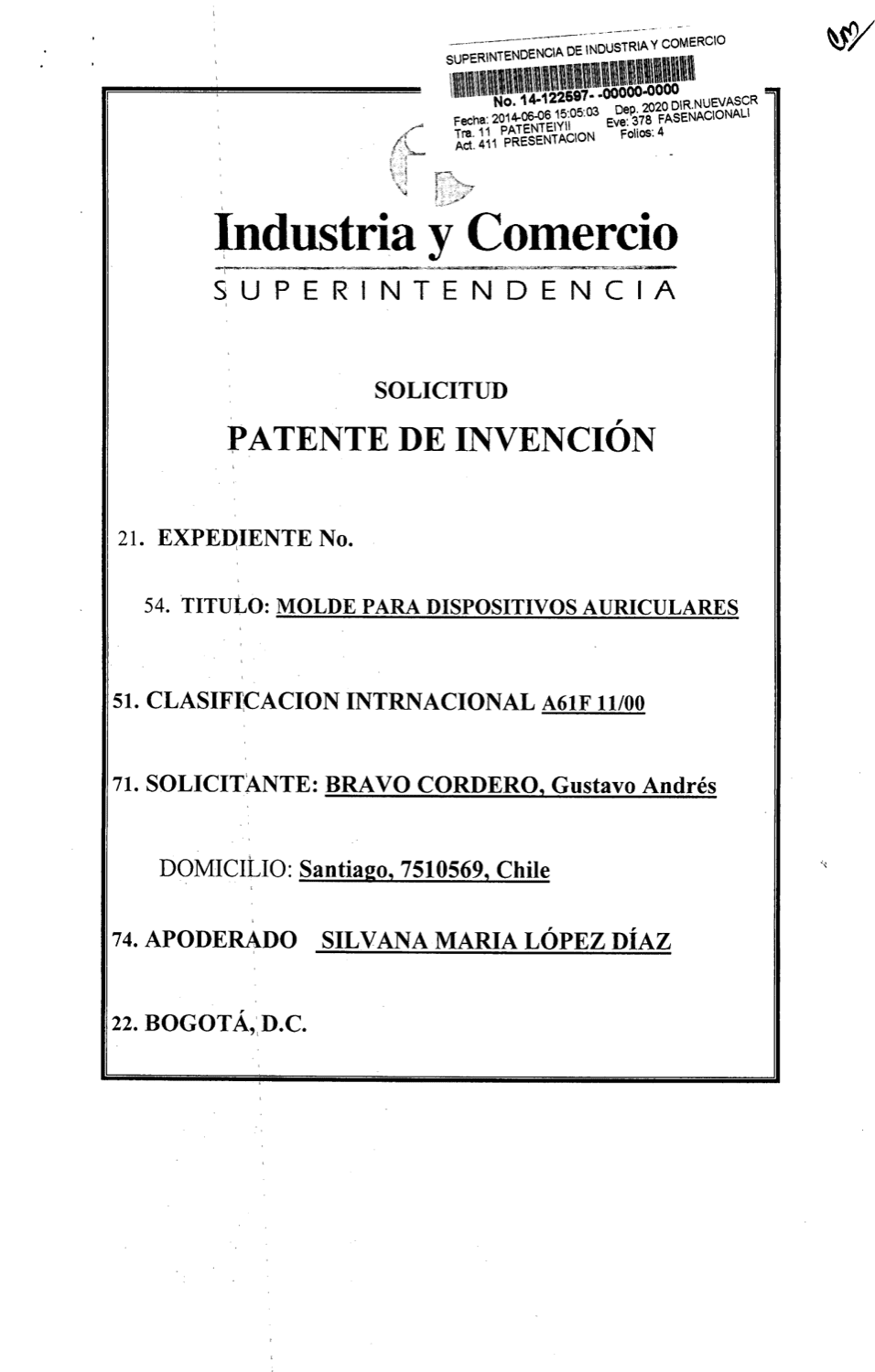 MOLDE PARA DISPOSITIVOS AURICULARES