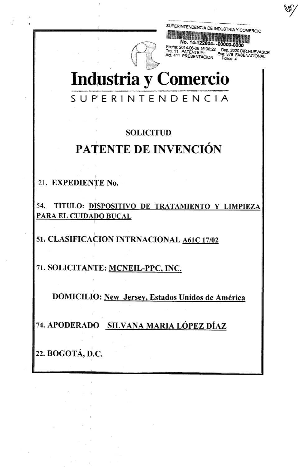 DISPOSITIVO PARA DIRIGIR UN LÍQUIDO HACIA SUPERFICIES DE LA CAVIDAD BUCAL