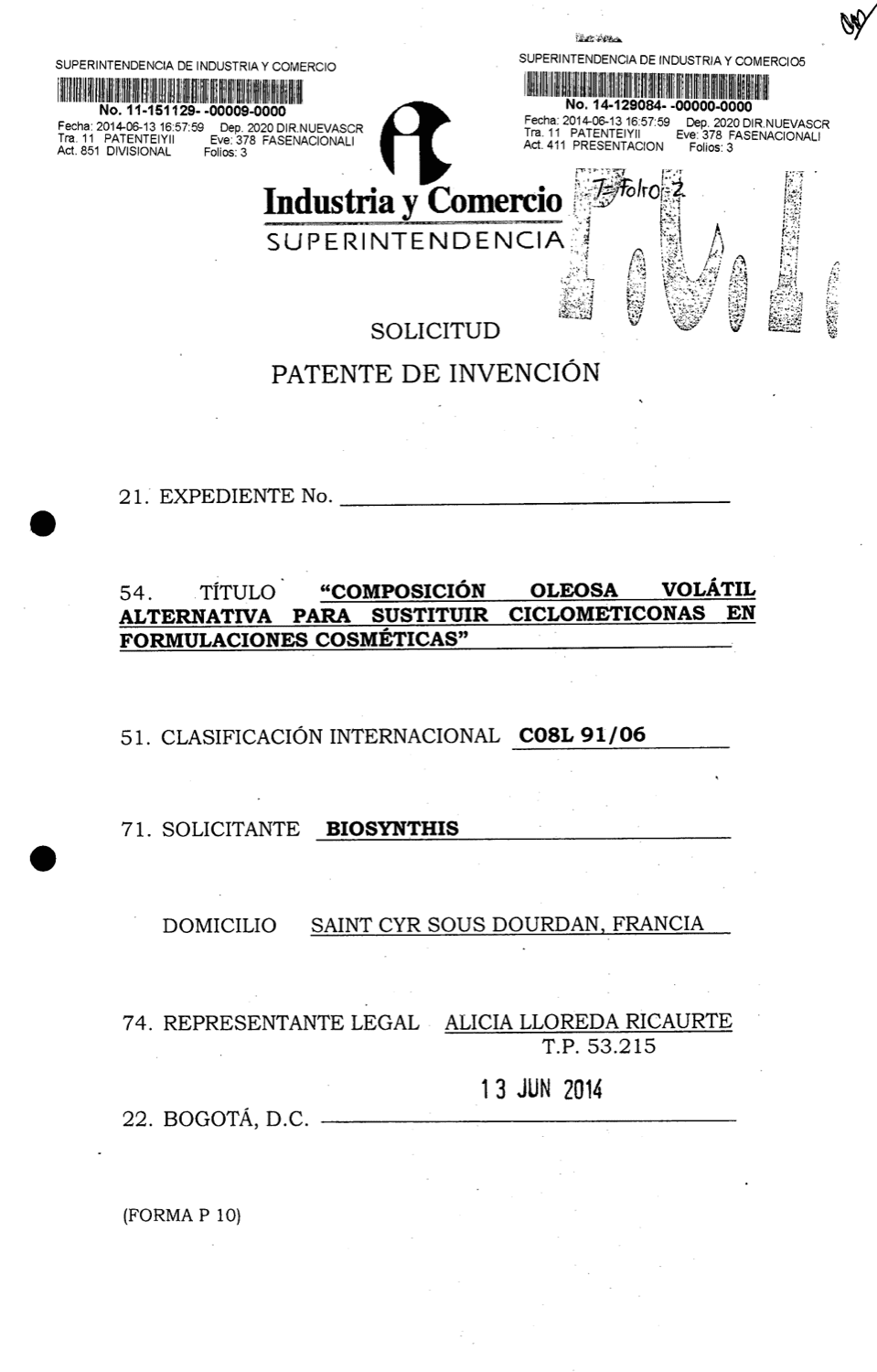 COMPOSICIÓN OLEOSA VOLÁTIL