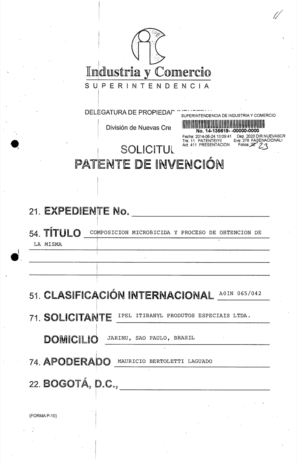 COMPOSICIÓN MICROBICIDA Y PROCESO DE OBTENCIÓN DE LA MISMA