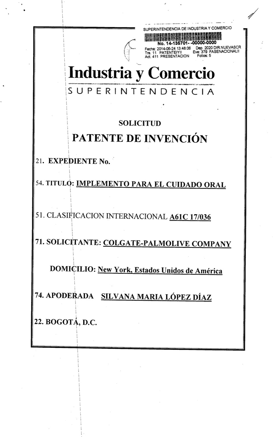 IMPLEMENTO PARA EL CUIDADO ORAL