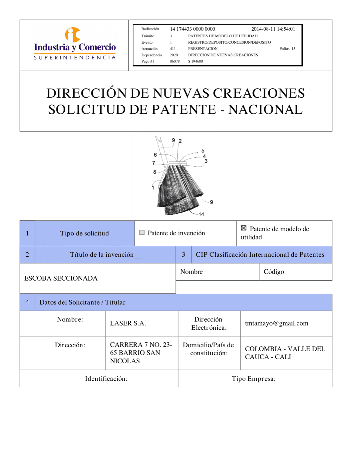 ESCOBA SECCIONADA