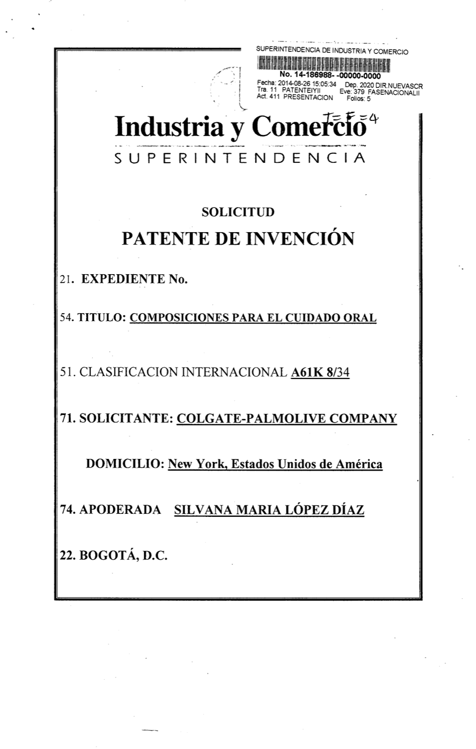 COMPOSICIONES PARA EL CUIDADO ORAL