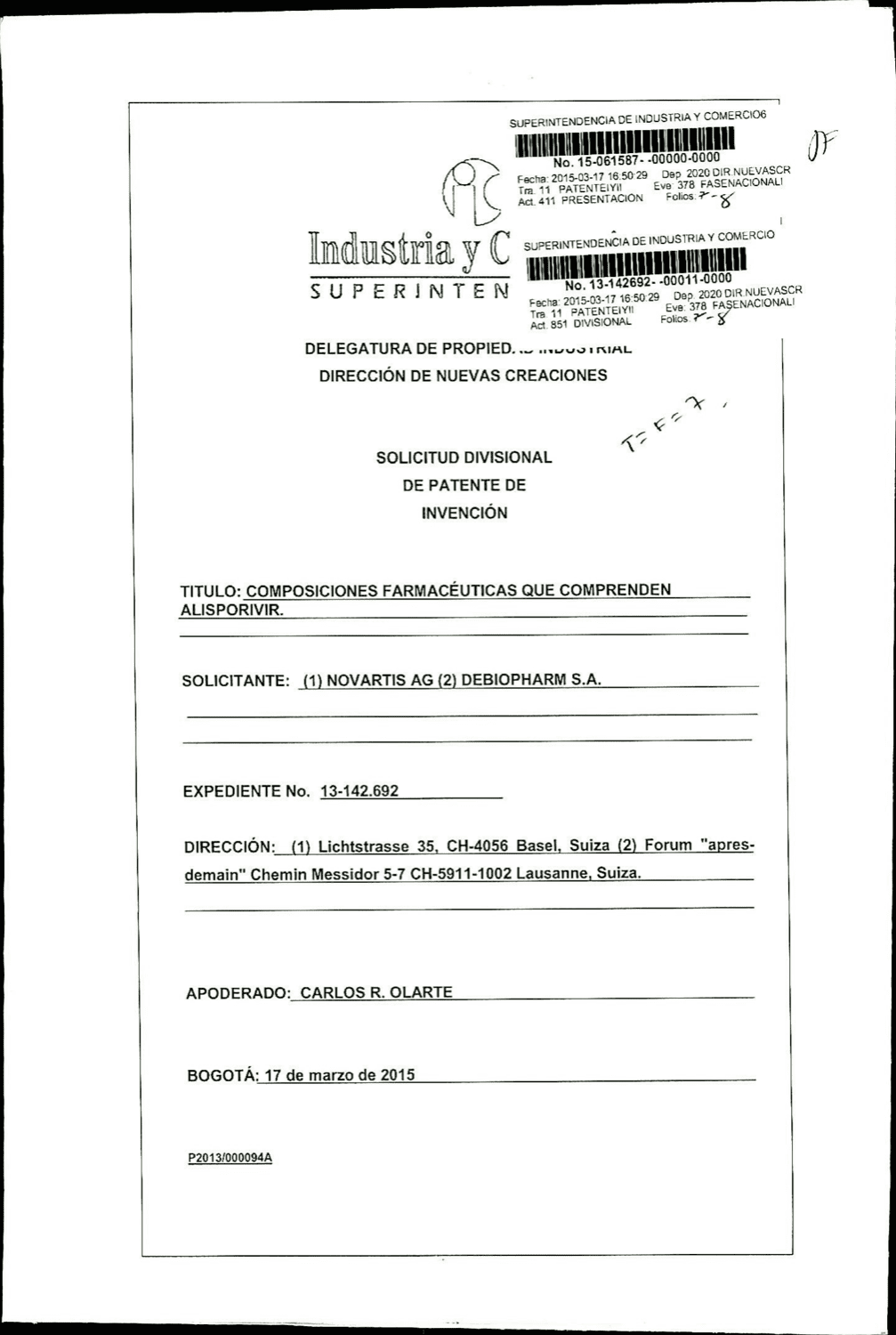 COMPOSICIONES FARMACÉUTICAS DE ALISPORIVIR