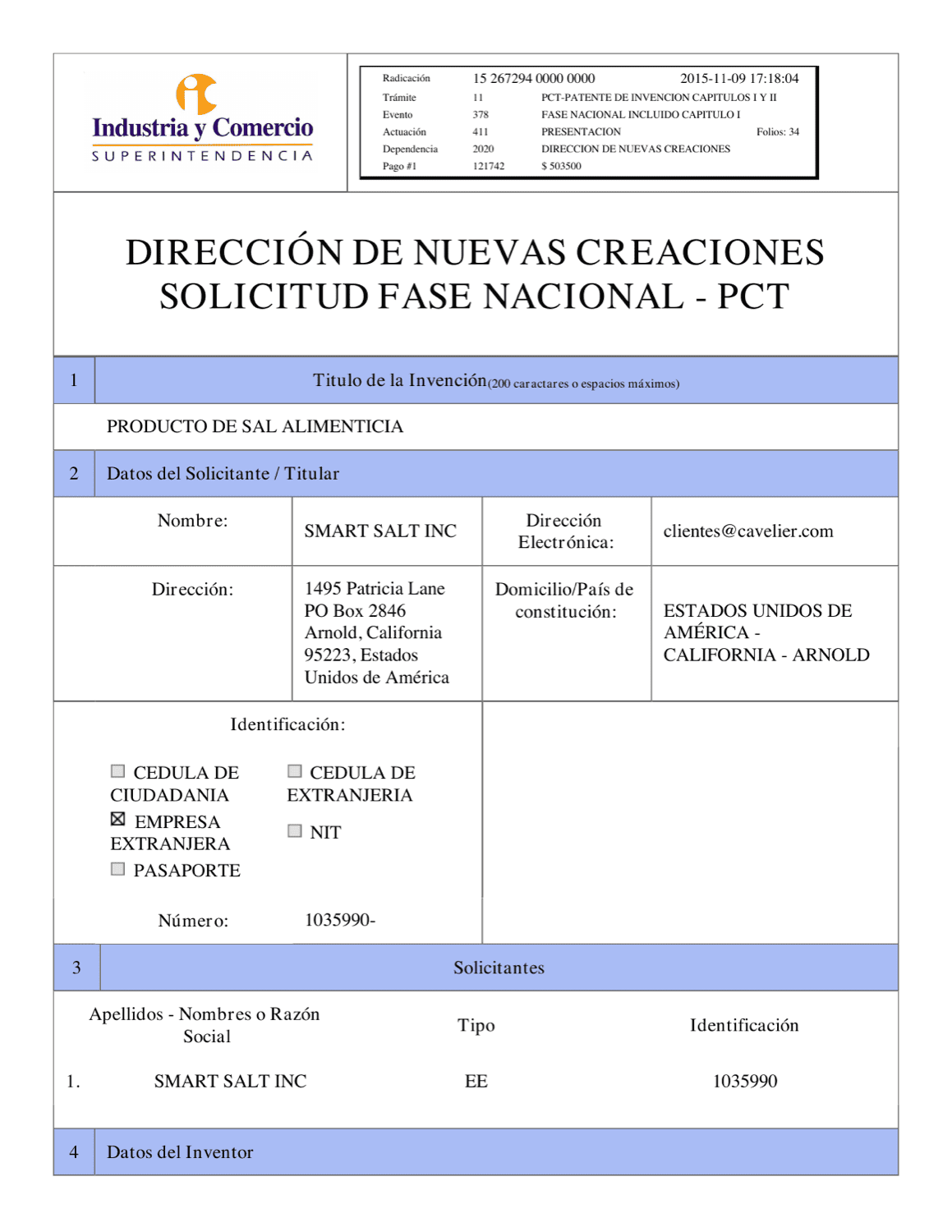 PRODUCTO DE SAL ALIMENTICIA