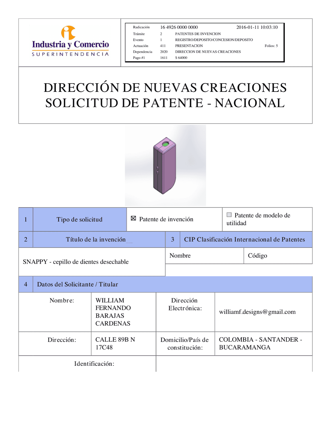 SNAPPY - CEPILLO DE DIENTES DESECHABLE