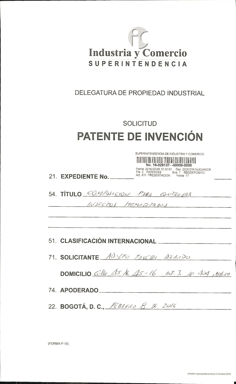 COMPOSICIÓN PARA CONTROLAR INSECTOS HEMATOFAGOS