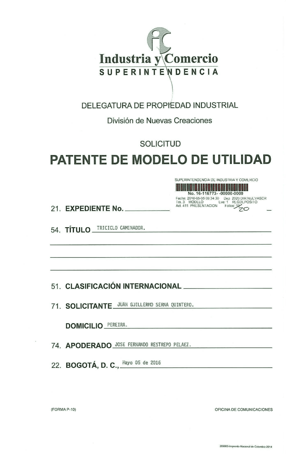 TRICICLO CAMINADOR