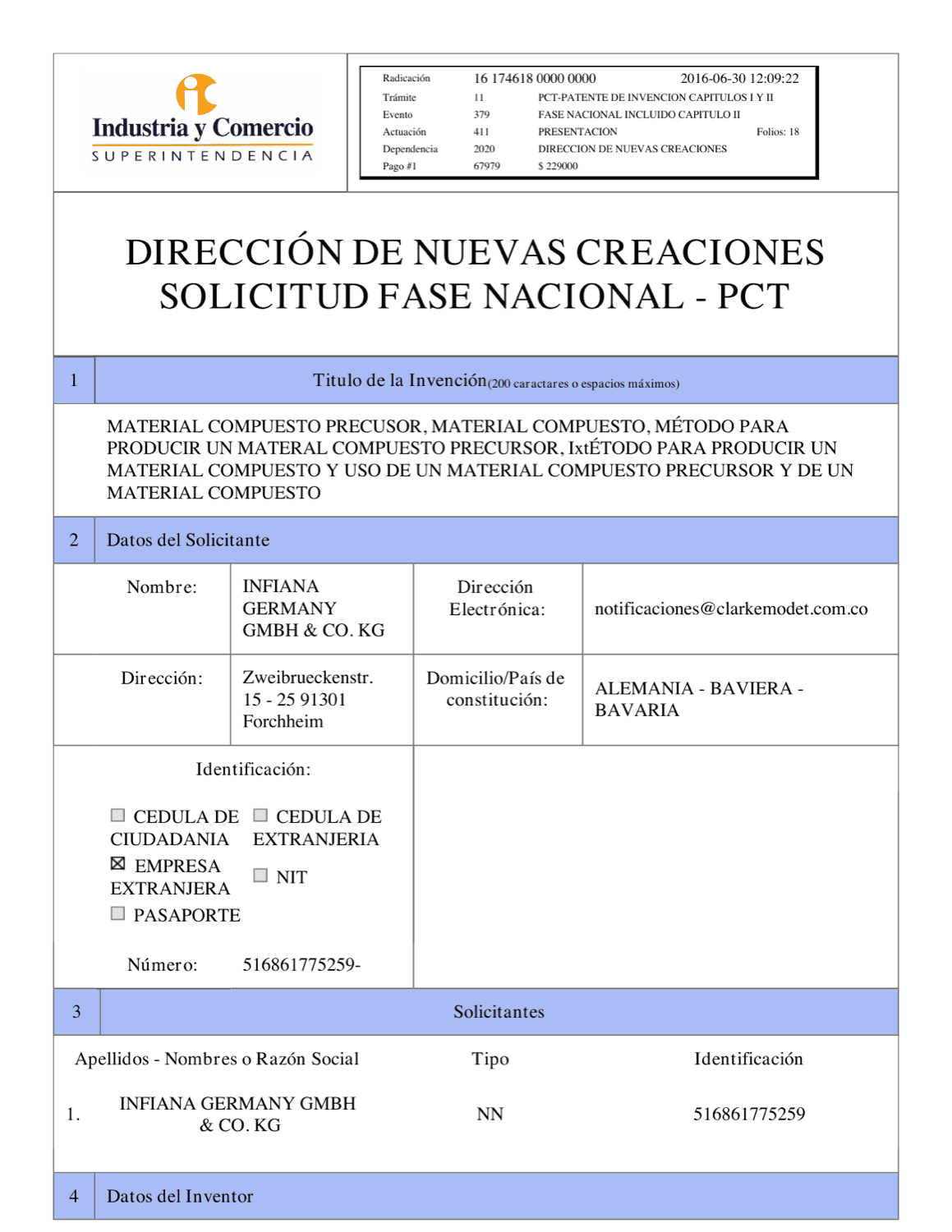 MATERIAL COMPUESTO PRECURSOR, MATERIAL COMPUESTO, MÉTODO PARA PRODUCIR UN MATERIAL COMPUESTO PRECURSOR Y MÉTODO PARA PRODUCIR UN MATERIAL COMPUESTO