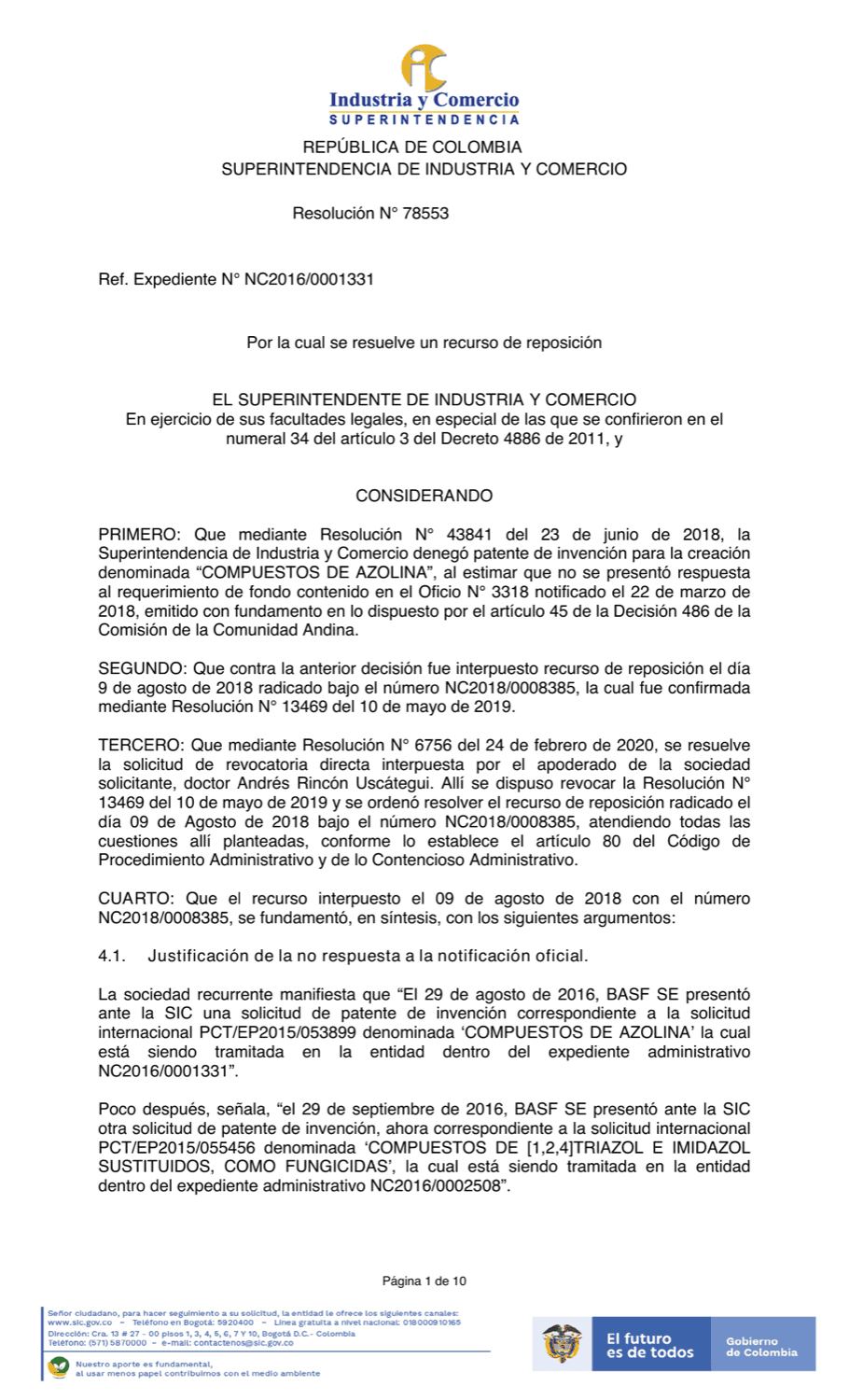 COMPUESTOS DE AZOLINA