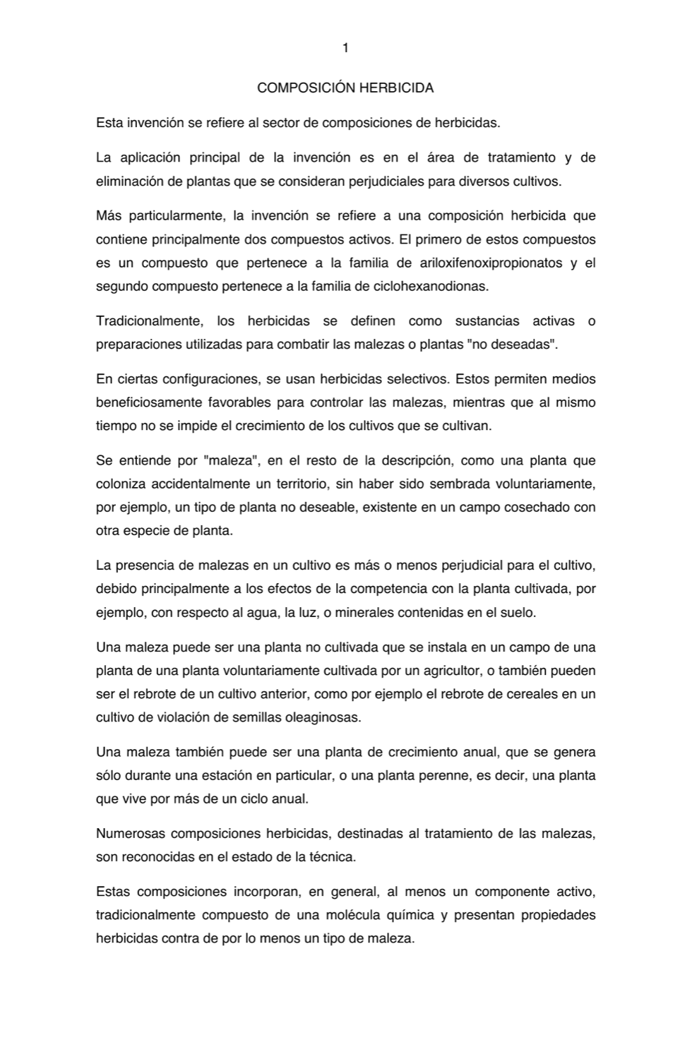 COMPOSICIÓN HERBICIDA