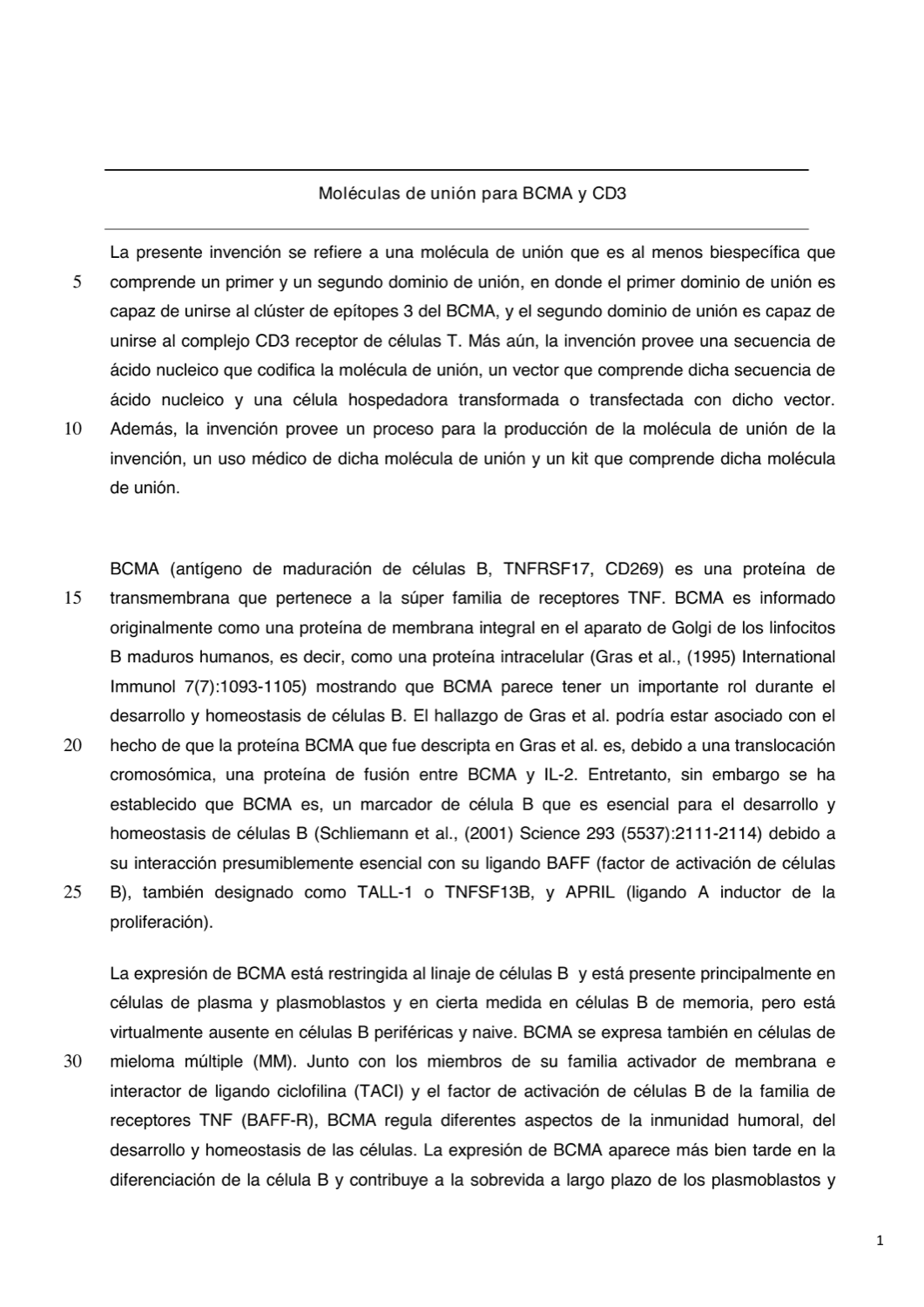 MOLÉCULAS DE UNIÓN PARA BCMA Y CD3