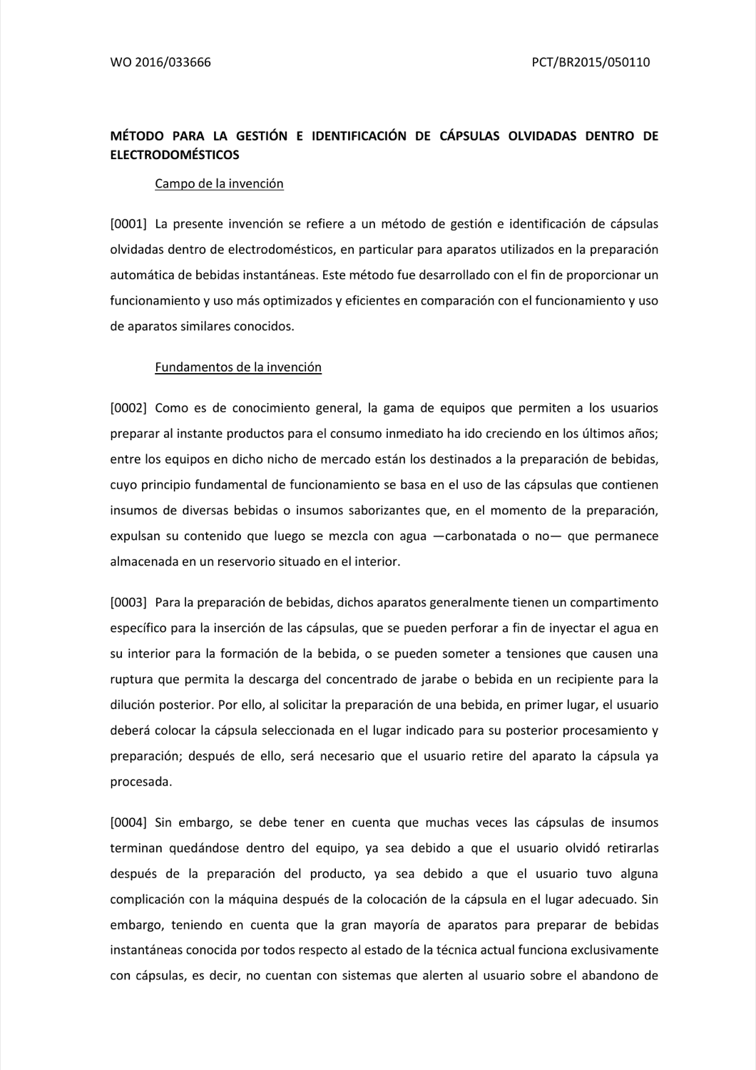MÉTODO PARA LA GESTIÓN E IDENTIFICACIÓN DE CÁPSULAS OLVIDADAS DENTRO DE ELECTRODOMÉSTICOS