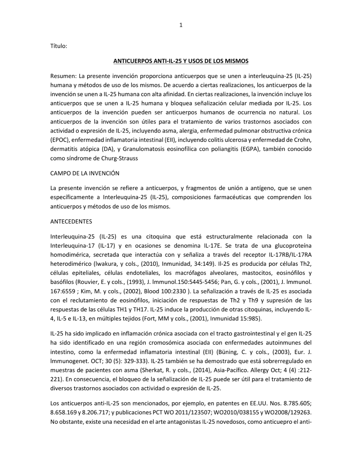ANTICUERPOS ANTI-IL-25