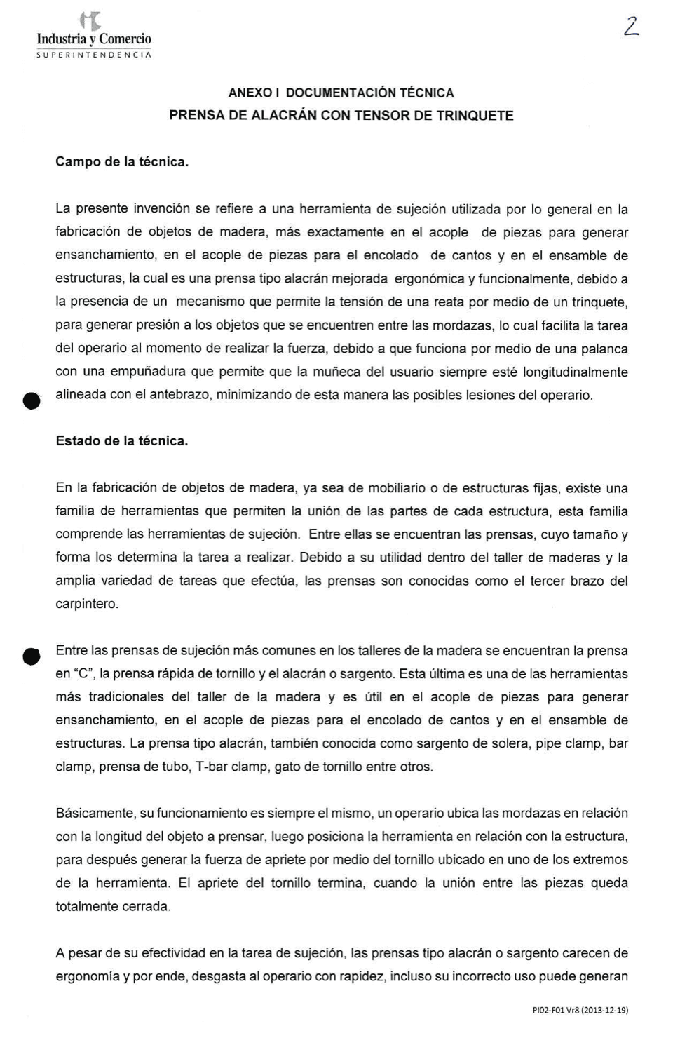 PRENSA DE ALACRAN CON TENSOR DE TRINQUETE
