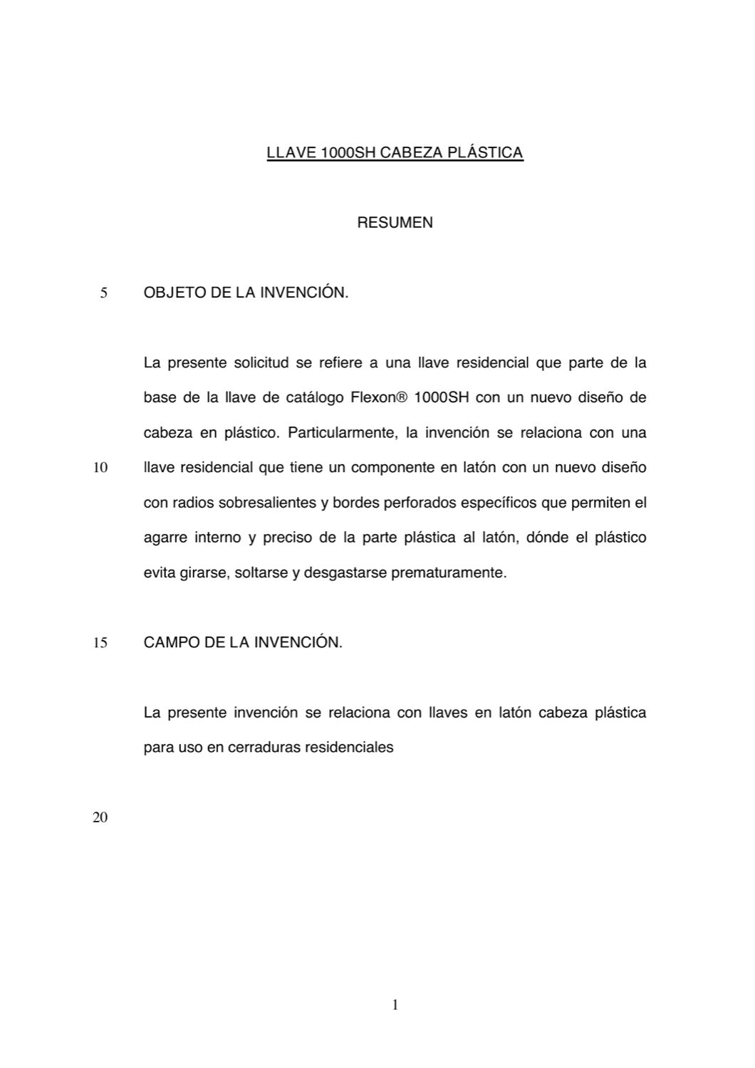 LLAVE RESIDENCIAL CON CABEZA PLÁSTICA