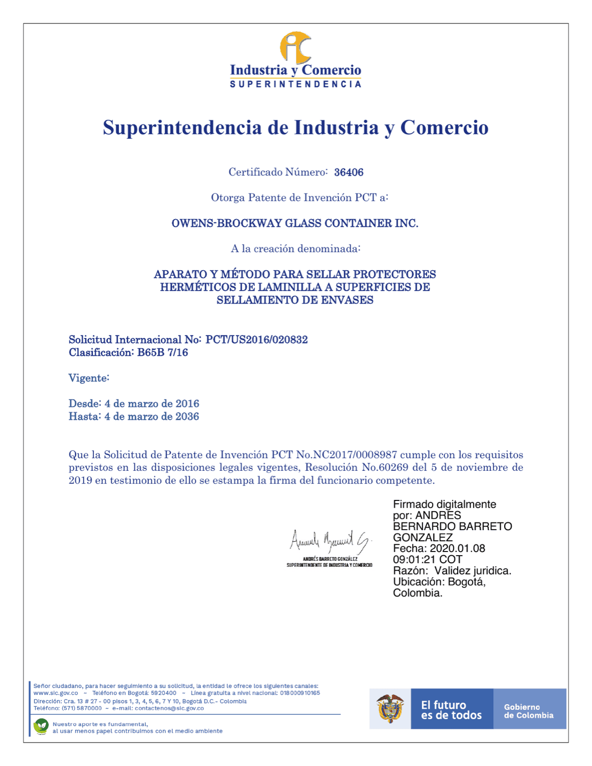 APARATO Y MÉTODO PARA SELLAR PROTECTORES HERMÉTICOS DE LAMINILLA A SUPERFICIES DE SELLAMIENTO DE ENVASES
