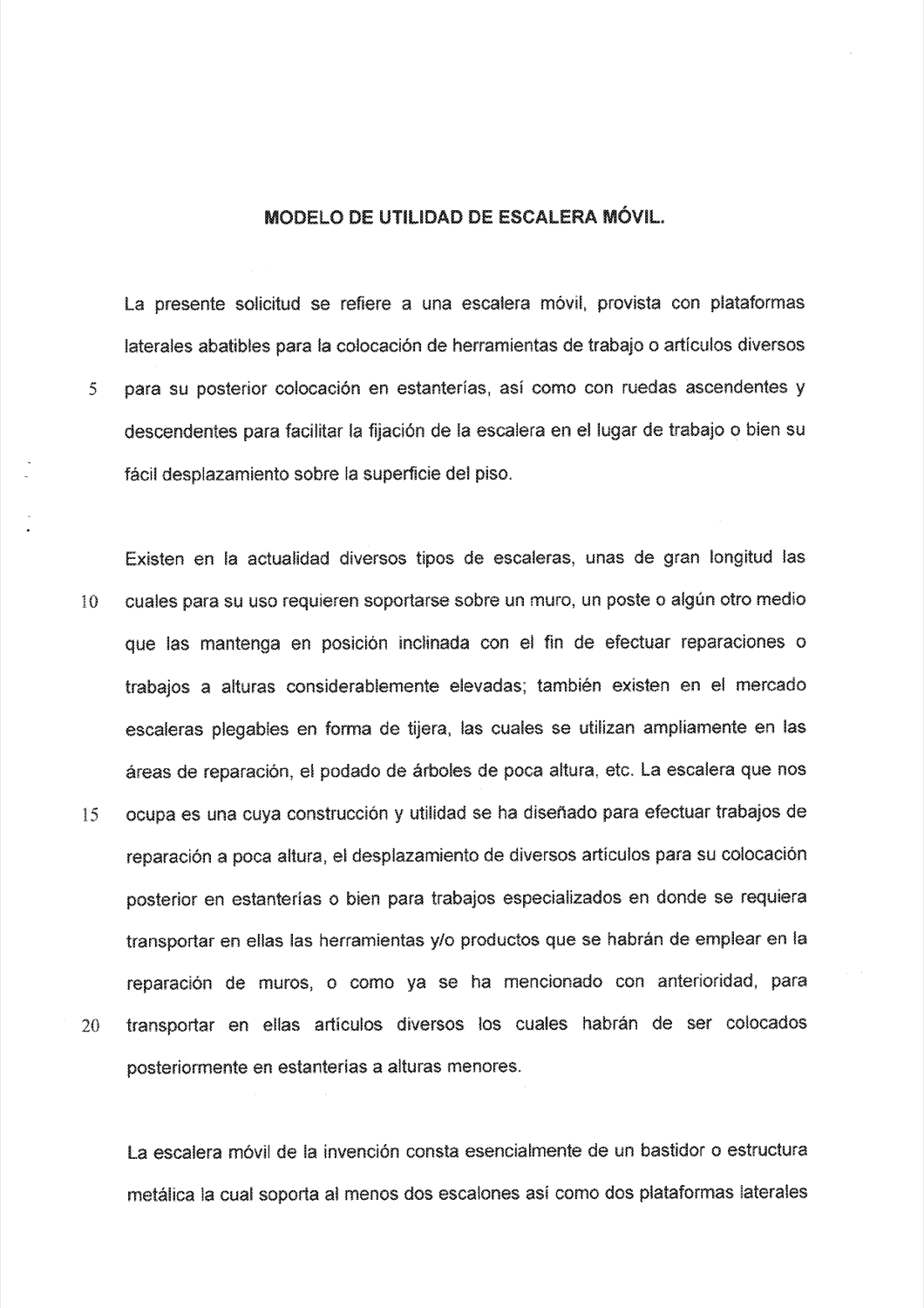 MODELO DE UTILIDAD DE ESCALERA MÓVIL