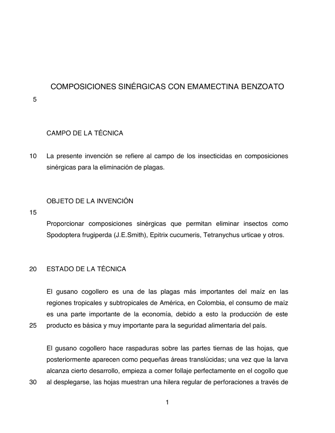 COMPOSICIONES SINÉRGICAS CON EMAMECTINA BENZOATO