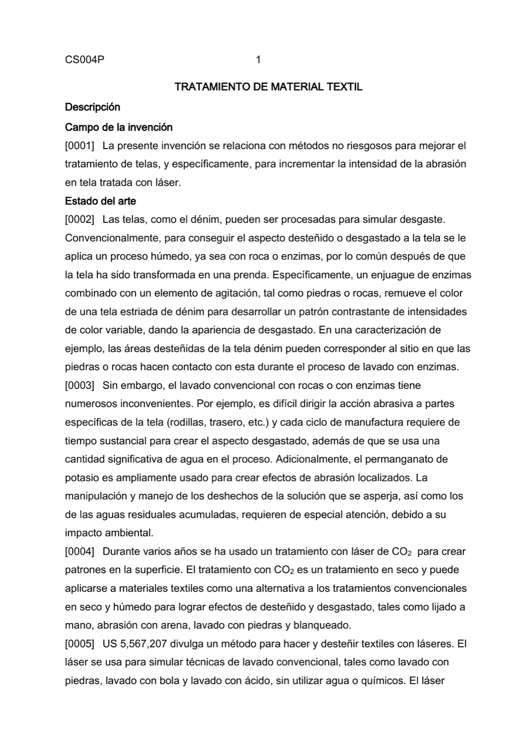 TRATAMIENTO DE MATERIAL TEXTIL