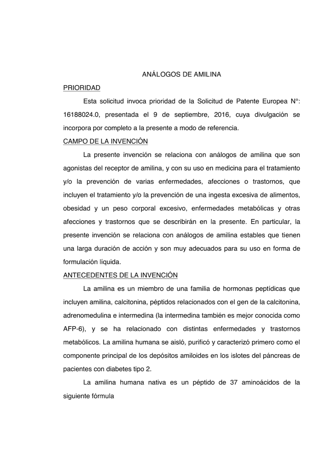 ANÁLOGOS DE AMILINA