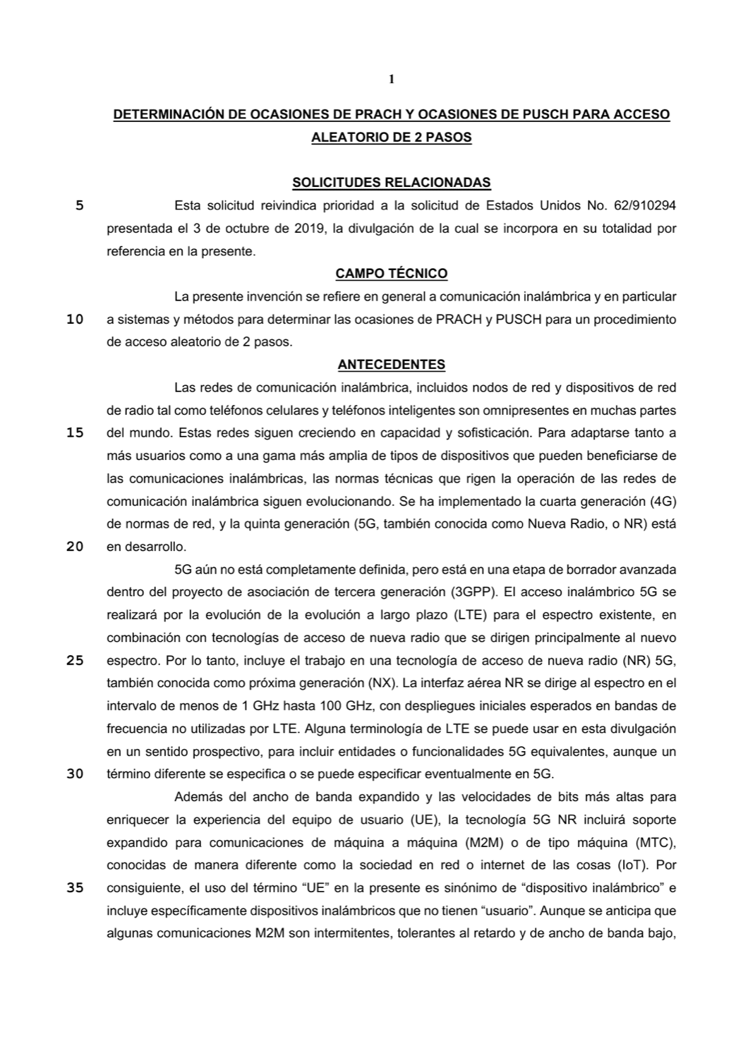 DETERMINACIÓN DE OCASIONES DE PRACH Y OCASIONES DE PUSCH PARA ACCESO ALEATORIO DE 2 PASOS