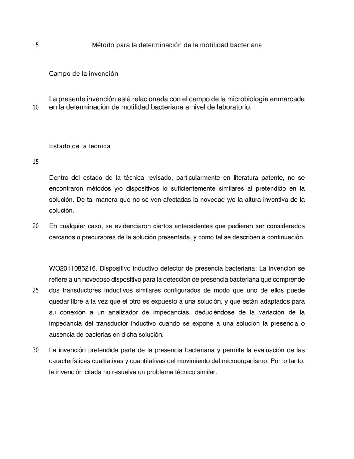 MÉTODO PARA LA DETERMINACIÓN DE LA MOTILIDAD BACTERIANA