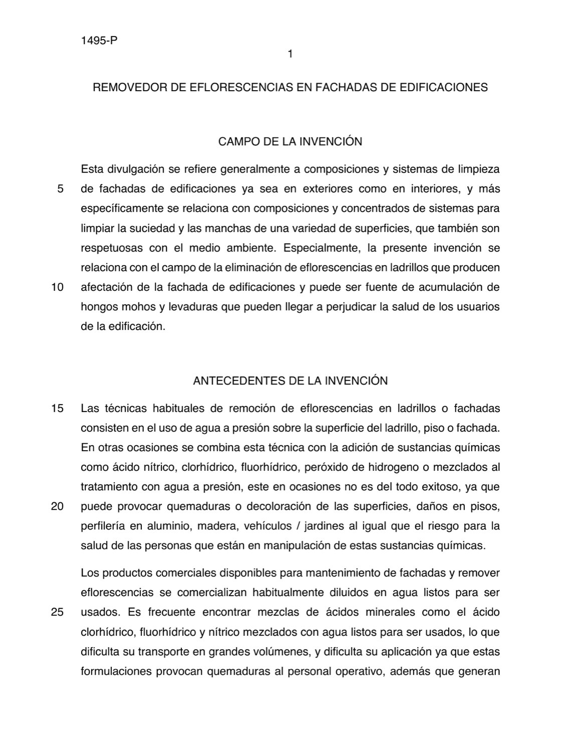 REMOVEDOR DE EFLORESCENCIAS EN FACHADAS DE EDIFICACIONES